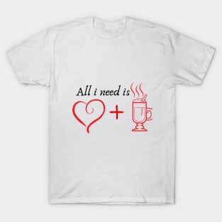 Red heart and glass of cocoa T-Shirt